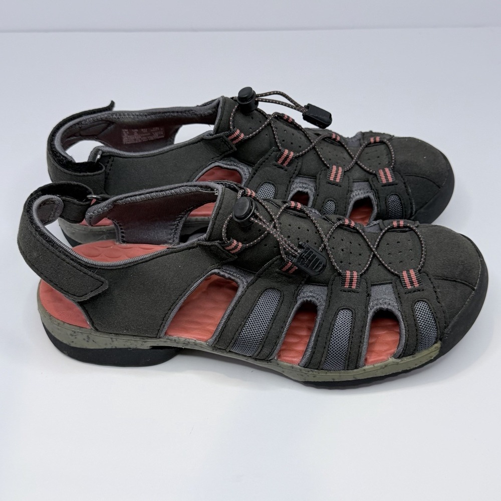 Clarks Tuvia Melon Fisherman Trail Sandals‎ (26108429) Size: 9 Gray+pink Hiking - Picture 2 of 9
